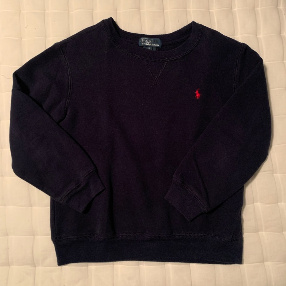 Boys navy polo sweatshirt sz 6